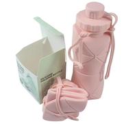 Coppetta pieghevole Coppetta in silicone Bottiglia d'acqua da viaggio portatile for sport all'aria aperta con tazza pieghevole in silicone(Pink)