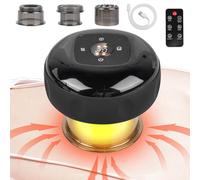 Coppettatrice elettrica a infrarossi, 12 marce, Smart Vacuum coppettazione, massaggiatore con telecomando, ricaricabile, dispositivo Guasha per sollievo dal dolore e disintossicazione del corpo (nero)