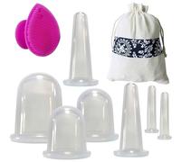 Coppettazione Anti Cellulite, Coppette in Silicone per Corpo e Viso da 8 Pezzi, Coppette in Silicone per Combattere Cellulite, Rughe e Tensioni, Coppettazione per Massaggio con Spazzola Esfoliante