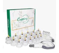 Coppettazione Massaggio Set Professionale 18 Pezzi Con Pompa a Vuoto E Istruzioni, Cupping Therapy Kit, Coppettazione Su Tutto Il Corpo, Massaggiatore Anticellulite Set (18PCS)