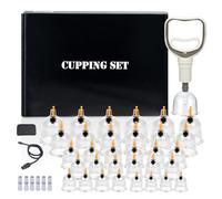 Coppettazione Massaggio Set Professionale 32 Pezzi Con Pompa a Vuoto E Istruzioni, Cupping Therapy Kit, Coppettazione Su Tutto Il Corpo, Rilasci Tensione e Rilassare i Muscoli