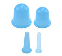 Coppettazione silicone, 4 pezzi, Coppettazione Viso Silicone, Coppette Massaggio Blu, Cupping Cinese Therapy Slicone Massaggio Coppettezione, può essere utilizzata per glutei, Schiena, collo