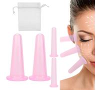 Coppette Anticellulite in Silicone, 4 Pezzi Coppettazione Del Viso, Anti Cellulite Cup, Kit per Massaggio Corpo, per Corpo Collo Gambe Braccio Schiena Trattamenti di Bellezza