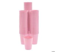Coppette Di Plastica Rosa Monouso X 100 - Tatuaggio, Medico, Vending - 7oz