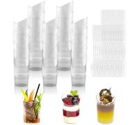 Coppette Gelato, 50 Pezzi Finger Food, 75 ml Bicchierini Finger Food, Riutilizzabile Bicchierini Monoporzione Dolci Adatto per Ricevimenti Feste Matrimoni Eventi Catering Feste Compleanni