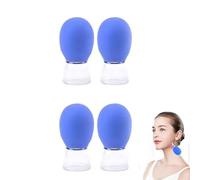 Coppette Massaggio, Coppettazione Viso,Coppette Silicone per Massaggio, Allevia Il Dolore Muscolare, Coppettazione con Sfera di Gomma, per Schiena, Massaggiare il viso, Tonificare la Pelle (Blu)