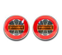 Coppia 12V LED Neon Rotondo Coda Hamburger Post. Completo Luci Freccia Reverse
