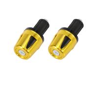 Coppia 17mm Motocicletta Manici Manubrio Estremità Cappucci Spina Tono Oro