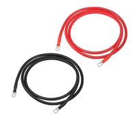 Coppia 2 AWG 7ft 3/8" 5/16" Batteria Inverter Cavi, per Auto Nero rosso