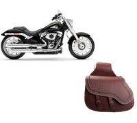 Coppia 2 Borse bisacce valigie laterali pelle cuoio moto Harley Davidson Fat Boy