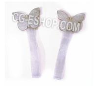 coppia 2 CALAMITE PER TENDE FARFALLA FARFALLE ARGENTO GRIGIO calamita tenda