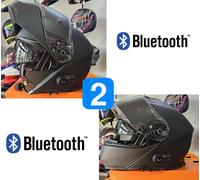 Coppia 2 Caschi Origine Logic BT Bluetooth Integrato Nero Opaco Moto Scooter ECE