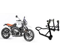 Coppia 2 cavalletti alzamoto alza moto per alzare sollevare la ruota posteriore e anteriore davanti e dietro frontale compatibile con BMW urban GS nine T 1200 nineT nine-T