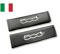 Coppia 2 Copri Cintura di Sicurezza Per Fiat 500L Fregio Logo CARBONIO 500 L