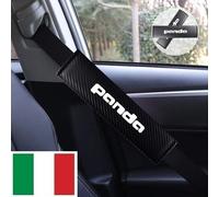 Coppia 2 Copri Cintura di Sicurezza Per Fiat PANDA 4x4 CARBONIO