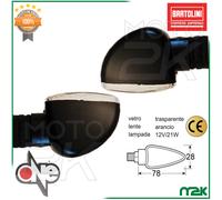 COPPIA 2 FRECCE LED NERE DEMON 69 MM VETRO TRASPARENTE UNIVERSALI MOTO SCOOTER
