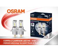 COPPIA LAMPADE OSRAM LED H4 / H19 12V 18.7W / 19W P43t/PU43t-3 6000K PLUG & PLAY