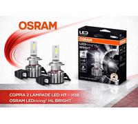 COPPIA 2 LAMPADE LAMPADINE OSRAM LEDriving HL BRIGHT H7/H18 6000K 64210DWBRT2HFB