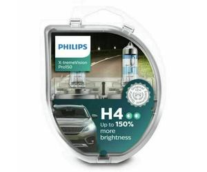 COPPIA 2 LAMPADE LAMPADINE Philips H4 X-TREME Vision PRO+150%