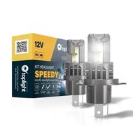 COPPIA 2 LAMPADE TOP LIGHT HEADLIGHT SPEEDY H4 12V LED AUTO MOTO 437594