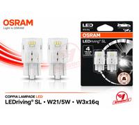 COPPIA 2 LAMPADINE DI POSIZIONE W21/5W T20DC 12V BIANCO 6000K 7515DWP-02B
