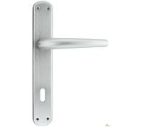 COPPIA 2 MANIGLIA PORTA INTERNA PLACCA LEGA TORINO 8/90 CROMO CROMATO SATINATO