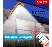 Faro lampione stradale pannello solare fotovoltaico sensore di movimento 168 LED