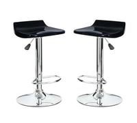 COPPIA 2 SGABELLI ABS BAR SEDIE CUCINA RISTORANTE SGABELLO NERO ACCIAIO CASA ITA