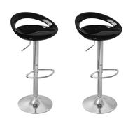 COPPIA 2 SGABELLI POLTRONA UFFICIO ABS SEDIE SGABELLO NERO BAR ACCIAIO ITA- CASA