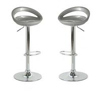 COPPIA 2 SGABELLI POLTRONA UFFICIO ABS SEDIE SGABELLO SILVER BAR ACCIAIO UFFICIO