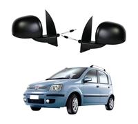 Coppia 2 Specchietti Retrovisore COMPLETI Meccanici NerI per Panda 169 2009-2011 - Compatibile, Non originale, adatti per la modifica da specchi piccoli del modello 2003 a specchi grandi del restyling