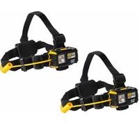 COPPIA 2PZ TORCIA FRONTALE A LED BATTERIA LUCE LAMPADA DA TESTA SPORT 4 FUNZIONI