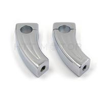 Coppia 3.5 " Alto Nero 25mm 1 " Manubrio Alzata Pullover Indietro Barrette Cromo