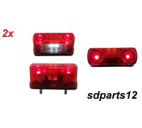 Coppia 4 LED Posteriore Luci di Ingombro con Luce Targa Rosso Bianco 12v