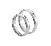 Coppia A122 Anello Diamante Fede Fedine Argento Fidanzamento Diamond Silver Ring