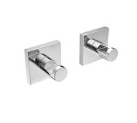 COPPIA ABBENDIABITO A MURO 2 GANCI APPENDINI CROMO SET BAGNO HOTEL MAISON