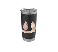 coppia, acquarello, uccello, Bicchiere termico in acciaio inox doppia parete