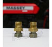Coppia adattatore bullone banjo pressione carburante per trattori Massey Ferg...