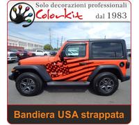 coppia adesivi - bandiera USA strappata per auto Colorkit 001515