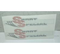 COPPIA ADESIVI LOGHI BAULETTO BENELLI MOTOBI SS SPORT SPECIAL 250 AD660058