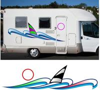 COPPIA adesivi per camper - Surf sulle onde colore, cm.120x32 - by Colorkit