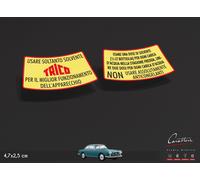 COPPIA ADESIVI TRICO VASCHETTA LAVAVETRO LANCIA FLAVIA | 4,7x2,5 cm