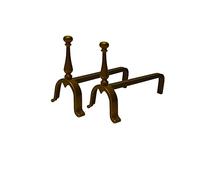COPPIA ALARI CAMINO BRUCIALEGNA OTTONE BRUNITO ART.13744B