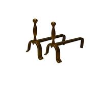 COPPIA ALARI CAMINO BRUCIALEGNA OTTONE BRUNITO ART.2151B