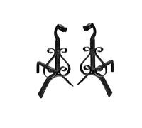 Coppia Alari in ferro battuto per camino DRAGO con palla 37x h37 cm- PESO 5,00 KG lavorazione artigianale in ferro battuto colore nero nero