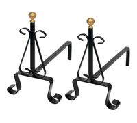 Coppia Alari Mod. Pesanti 1080/40 Con Pomoli In Ottone