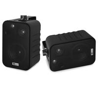 COPPIA ALTOPARLANTI DA PARETE NERE CON STAFFA WOOFER 4° 2 VIE 100 WATT