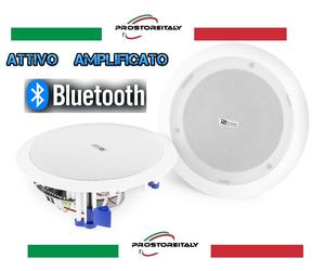 COPPIA ALTOPARLANTI INCASSO AMPLIFICATE CON BLUETOOTH 160 WATT MAX 80 WATT RMS