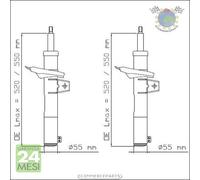 Coppia ammortizzatori Kyb Excel-G Anteriore per AUDI Q2 A3 SEAT LEON SKODA OCTAV
