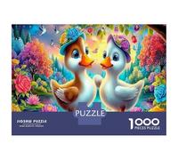 Coppia Anatre Giochi Di Puzzle Per Lo Sviluppo Cognitivo 1000 Pezzi Anatra Cartone per Apprendimento E Divertimento A Casa, Sviluppo Mentale 38x26cm/1000pcs
